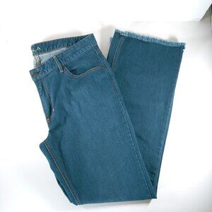 Kimes Ranch Lola Flare Wide Leg Unhemmed Women's Jeans Blue